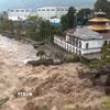 Nước sông dâng cao, chảy xiết sau mưa lớn tại Kathmandu, Nepal ngày 25/9/2026. (Ảnh: ANI/TTXVN phát)