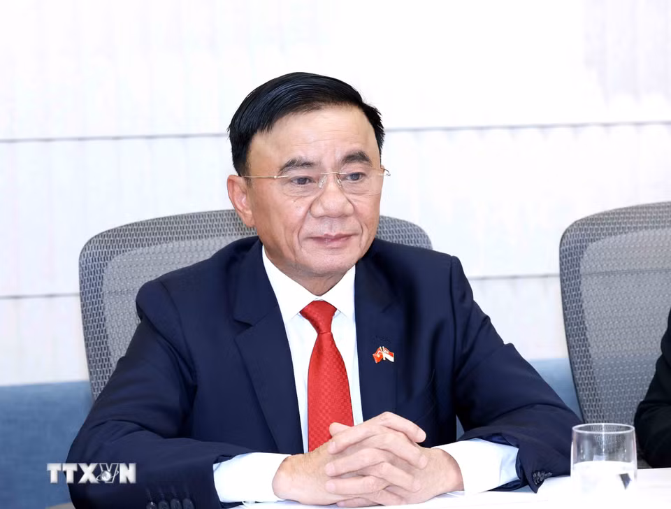 Thường trực Ban Bí thư Trần Cẩm Tú phát biểu. (Ảnh: Phương Hoa/TTXVN)
