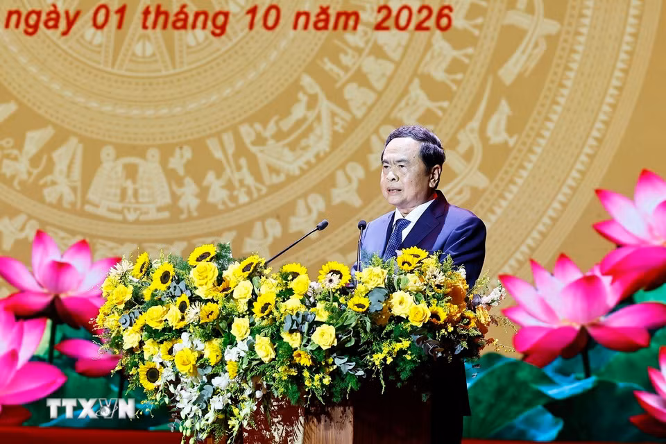 Chủ tịch Quốc hội Trần Thanh Mẫn phát biểu. (Ảnh: Doãn Tấn/TTXVN)