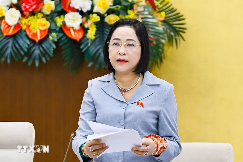 Phó Chủ tịch Quốc hội Nguyễn Thị Thanh phát biểu. (Ảnh: Doãn Tấn/TTXVN)