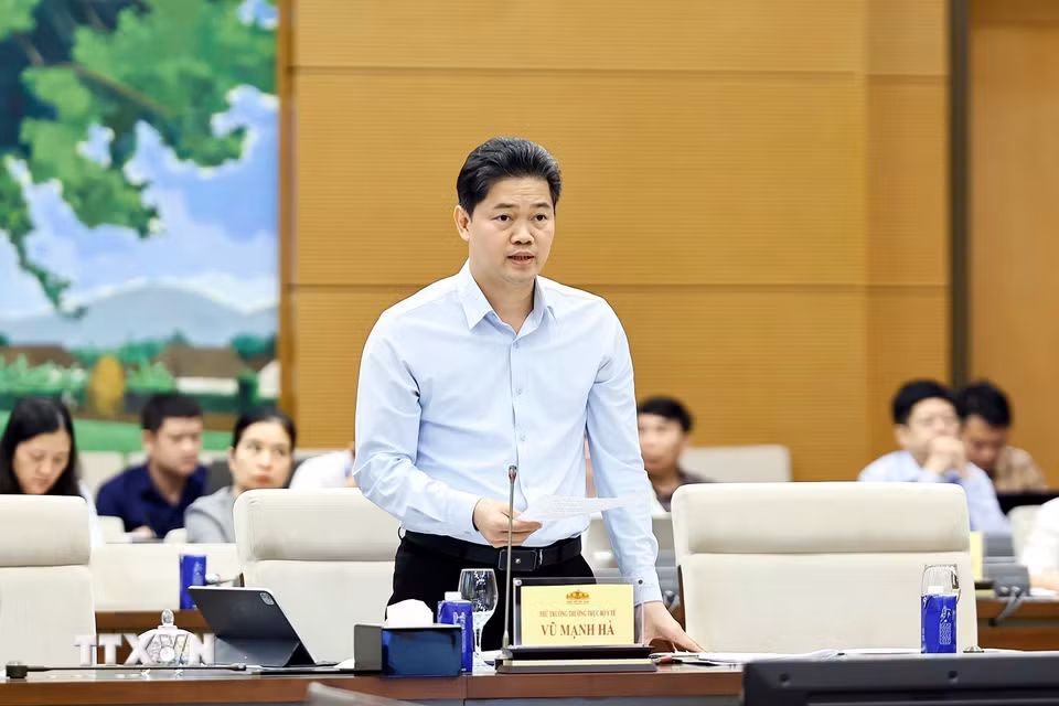 Thứ trưởng Thường trực Bộ Y tế Vũ Mạnh Hà phát biểu. (Ảnh: Doãn Tấn/TTXVN)