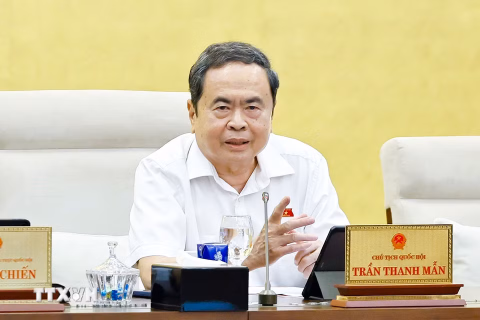 Chủ tịch Quốc hội Trần Thanh Mẫn phát biểu. (Ảnh: Doãn Tấn/TTXVN)