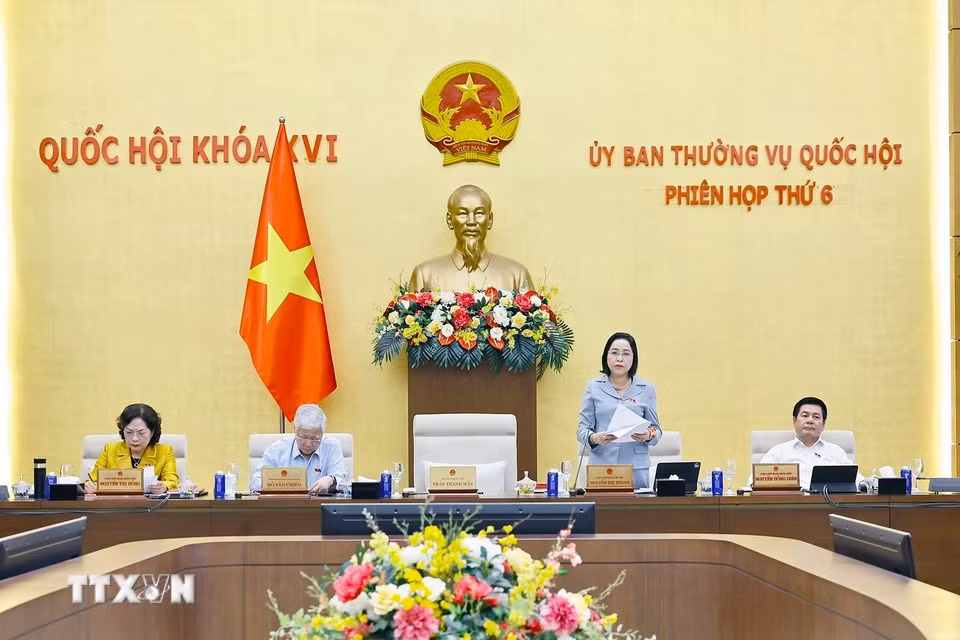 Phó Chủ tịch Quốc hội Nguyễn Thị Thanh phát biểu. (Ảnh: Doãn Tấn/TTXVN)