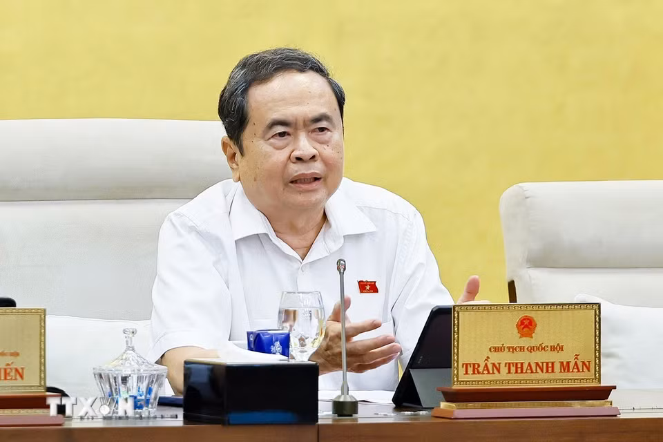 Chủ tịch Quốc hội Trần Thanh Mẫn phát biểu. (Ảnh: Doãn Tấn/TTXVN)