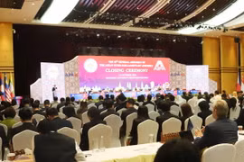 Toàn cảnh Lễ bế mạc AIPA-45 tại thủ đô Vientiane, Lào. (Ảnh: Xuân Tú/TTXVN)