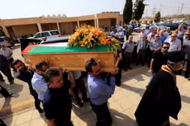 Lễ tang của Bashar Hamarneh, một trong hai công dân Jordan bị nhân viên Đại sứ quán Israel bắn chết tại Madba ngày 27/7. (Nguồn: THX/TTXVN)