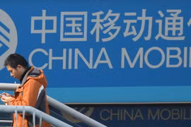  Logo của China Mobile tại thành phố Thượng Hải, Trung Quốc. (Nguồn: AFP/TTXVN)