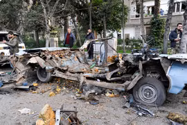 Hiện trường một vụ đánh bom ở Damascus, Syria, ngày 24/1/2019. (Ảnh: AFP/TTXVN) 