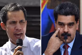 Tổng thống Venezuela Nicolas Maduro (phải) và thủ lĩnh phe đối lập Juan Guaido (trái). (Ảnh: AFP/TTXVN)