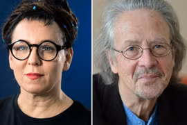 Nhà văn Olga Tokarczuk (trái) và nhà văn Peter Handke đã trở thành chủ nhân Nobel Văn học 2019. (Nguồn: theguardian.com)