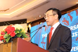 Tổng Lãnh sự Trần Thanh Huân phát biểu tại buổi lễ. (Ảnh: PV/Vietnam+)