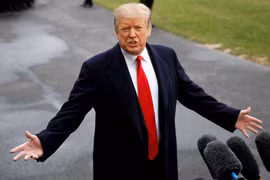 Tổng thống Mỹ Donald Trump phát biểu với báo giới tại Nhà Trắng ngày 22/3/2019. (Ảnh: THX/TTXVN)