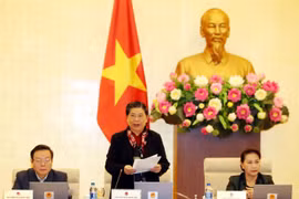 Phó Chủ tịch Thường trực Quốc hội Tòng Thị Phóng chủ trì phiên họp. (Ảnh: Trọng Đức/TTXVN) 