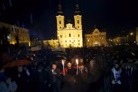 Biểu tình phản đối cải cách giáo dục tại Hungary. (Nguồn: Reuters)