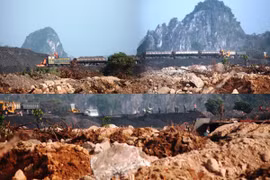 Một góc bãi xít khổng lồ tại khu vực phường Cẩm Thịnh. (Ảnh: P.V/Vietnam+)