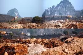 Một góc bãi xít khổng lồ tại khu vực phường Cẩm Thịnh, thành phố Cẩm Phả, tỉnh Quảng Ninh. (Ảnh: P.V/Vietnam+)