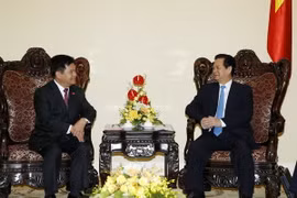 Thủ tướng Nguyễn Tấn Dũng tiếp Bí thư tỉnh ủy Vân Nam, Trung Quốc Lý Kỷ Hằng. (Ảnh: Đức Tám/TTXVN) 