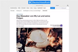 Đài Phát thanh Đức Deutschlandfunk đăng phát thông tin về vụ thảm sát Mỹ Lai năm 1968. (Ảnh: Mạnh Hùng/TTXVN)