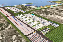 Phối cảnh Dự án Trung tâm điện khí thiên nhiên hóa lỏng LNG Hải Lăng giai đoạn 1, Khu kinh tế Đông Nam Quảng Trị. (Ảnh: Nguyên Lý/TTXVN)