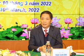 Ông Trần Tuấn Anh, Ủy viên Bộ Chính trị, Trưởng Ban Kinh tế Trung ương phát biểu tại buổi làm việc. (Ảnh : Phương Hoa/TTXVN)