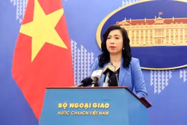 Người phát ngôn Bộ Ngoại giao Lê Thị Thu Hằng thông báo các hoạt động đối ngoại của Việt Nam. (Ảnh: Phạm Kiên/TTXVN)