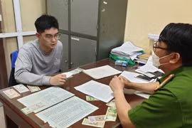 Đối tượng Trần Tuấn Anh tại cơ quan Công an. (Nguồn: Công an tỉnh Thái Nguyên)