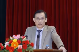 Ông Lê Hoài Trung, Ủy viên Trung ương Đảng, Trưởng Ban Đối ngoại Trung ương phát biểu tại Hội nghị. (Ảnh: Phương Hoa/TTXVN)