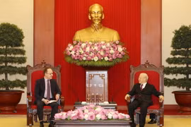 Tổng Bí thư Nguyễn Phú Trọng tiếp Đại sứ Liên bang Nga Gennady Bezdetko. (Ảnh : Trí Dũng/TTXVN)