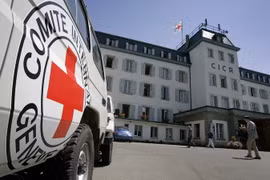 Trụ sở Ủy ban Chữ thập Đỏ quốc tế (ICRC) tại Geneva, Thụy Sĩ. (Ảnh: AFP/TTXVN)