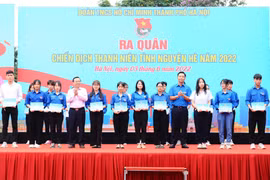Thành Đoàn Hà Nội tổ chức ra quân Chiến dịch Thanh niên tình nguyên Hè 2022. Ảnh: Minh Đức/TTXVN