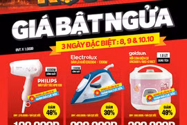 Nhiều cửa hàng, siêu thị điện máy đang tổ chức các chương trình khuyến mãi, giảm giá sâu đồ điện tử, gia dụng nhân dịp 10/10. (Ảnh chụp màn hình)