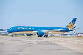 Máy bay Airbus A350 của Vietnam Airlines. (Ảnh: Anh Tuấn/Vietnam+)