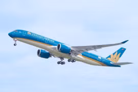 Máy bay Airbus A350 của hãng hàng không Vietnam Airlines. (Ảnh: Anh Tuấn)