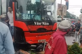 Hiện trường vụ tai nạn. (Ảnh: Hồng Điệp/TTXVN)