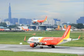 Máy bay của hãng hàng không Vietjet. (Ảnh: CTV/Vietnam+)