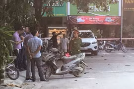 Hiện trường vụ cháy đang được phong tỏa. (Ảnh: CTV/Vietnam+)