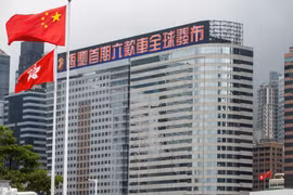 Tòa nhà trung tâm của Tập đoàn bất động sản Evergrande ở Hong Kong, Trung Quốc. (Ảnh: AFP/TTXVN)