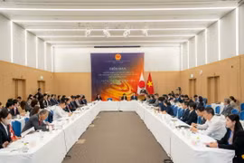 Các đại biểu thảo luận tại Diễn đàn về hợp tác nguồn nhân lực chất lượng cao. (Ảnh: Phạm Tuân/TTXVN)