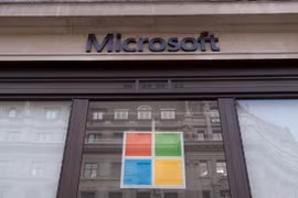 Biểu tượng Microsoft. (Ảnh: THX/TTXVN)