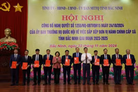 Chủ tịch UBND tỉnh Bắc Ninh Vương Quốc Tuấn phát biểu tại Hội nghị. (Ảnh: Thái Hùng/TTXVN)
