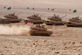 Xe tăng Mỹ và Saudi Arabia tham gia cuộc tập trận Eager Lion năm 2022. (Nguồn: AFP)