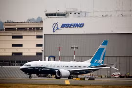 Máy bay Boeing 737 MAX. (Ảnh: AFF/TTXVN) 
