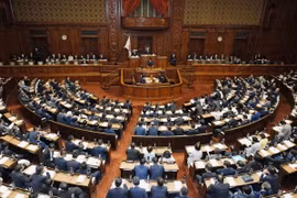Toàn cảnh phiên họp Hạ viện Nhật Bản tại thủ đô Tokyo ngày 16/4/2024. (Ảnh: Kyodo/TTXVN)