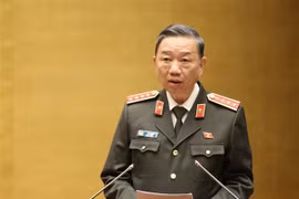 Bộ trưởng Bộ Công an Tô Lâm trình bày Tờ trình về dự án Luật Phòng, chống ma túy (sửa đổi). (Ảnh: Dương Giang/TTXVN)