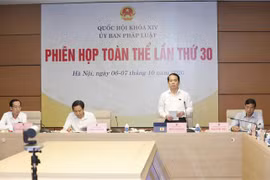 Chủ nhiệm Uỷ ban Pháp luật của Quốc hội Hoàng Thanh Tùng phát biểu. (Ảnh: Doãn Tấn/TTXVN)
