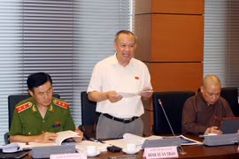 Đại biểu Quốc hội thành phố Hà Nội Đinh Xuân Thảo phát biểu ý kiến. (Ảnh: Phạm Kiên/TTXVN)
