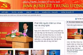 Ảnh chụp màn hình giao diện trang www.kinhtetrunguong.vn.