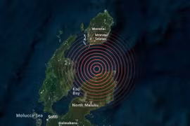 Vị trí tâm chấn. (Ảnh: VolcanoDiscovery)