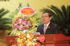 Ông Lại Xuân Môn tái đắc cử Bí thư Tỉnh ủy Cao Bằng khóa XIX, nhiệm kỳ 2020-2025. (Ảnh: Chu Hiệu/TTXVN)