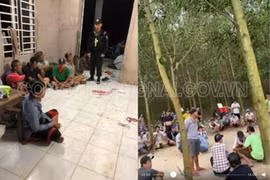 Các đối tượng tại hiện trường. (Nguồn: congan.dongnai.gov.vn) 